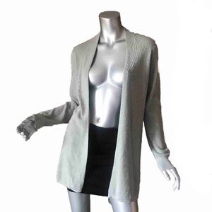 Cyrus Women’s XS Sage Green Open Front Cardigan Long Waffle Knit